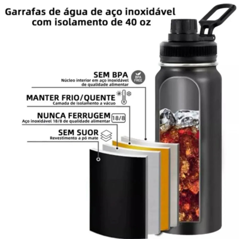 Garrafa Térmica 800ml garrafa espacial Quente Frio Com Isolamento Térmico De Grande Capacidade