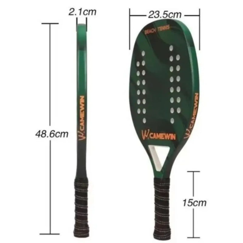 Raquete Beach Tennis Camewin Original Leve Fibra Carbono e Fibra de vidro Raquete Profissional com capa protetora Lançamento