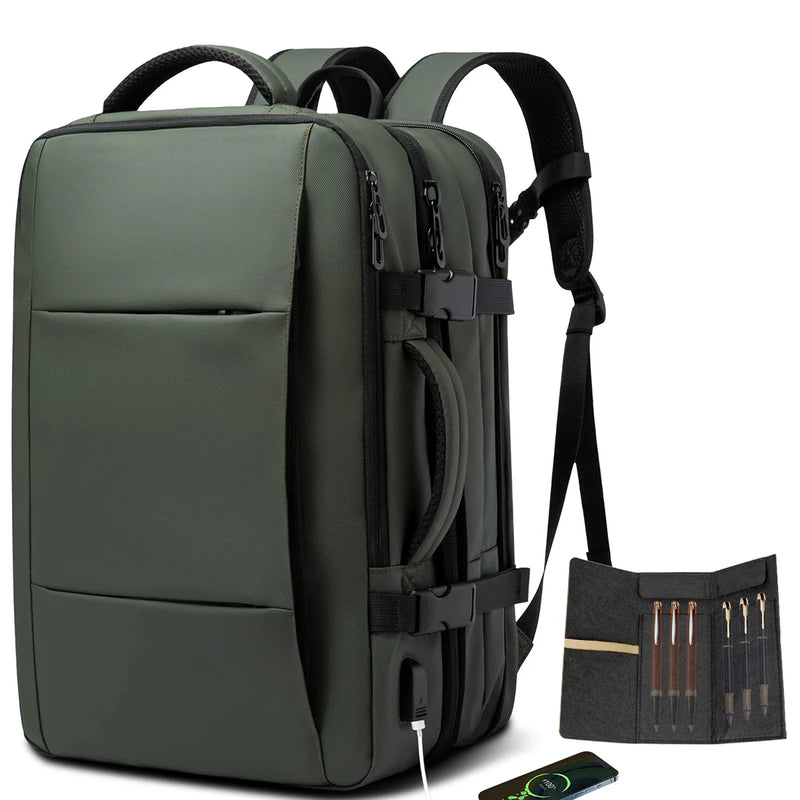 Mochila multifuncional de grande capacidade para laptop com carregamento USB