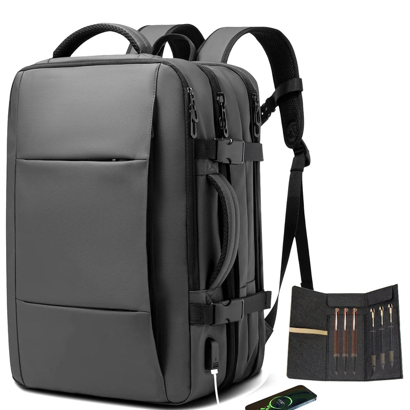 Mochila multifuncional de grande capacidade para laptop com carregamento USB