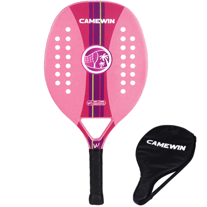 Raquete Beach Tennis Camewin Original Leve Fibra Carbono e Fibra de vidro Raquete Profissional com capa protetora Lançamento