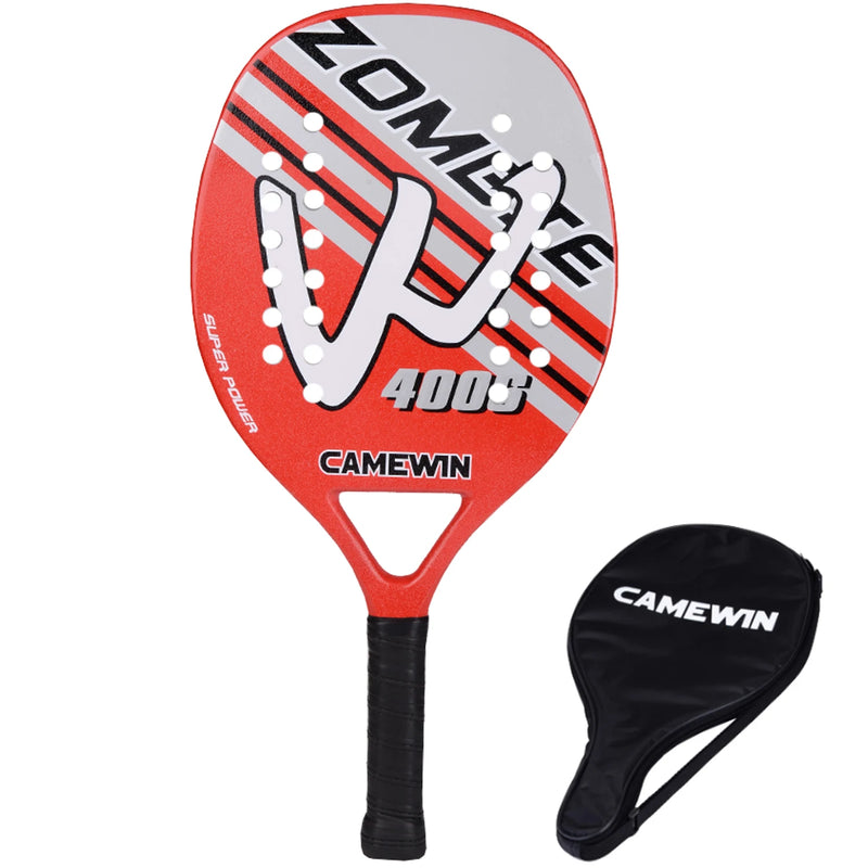 Raquete Beach Tennis Camewin Original Leve Fibra Carbono e Fibra de vidro Raquete Profissional com capa protetora Lançamento