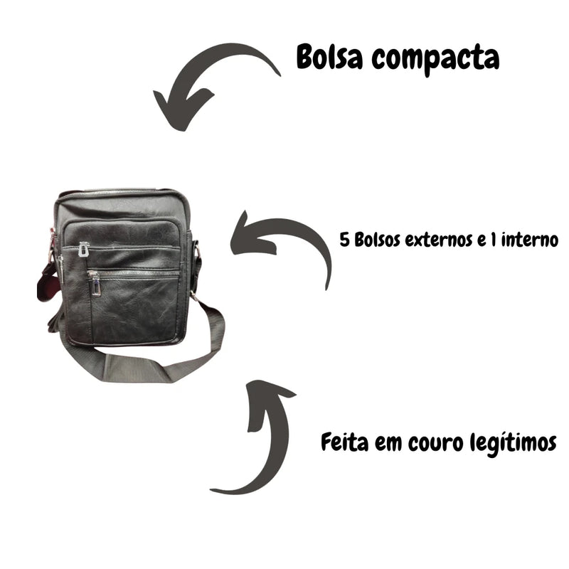 Mochila Bolsa de Couro Impermeável USB Espaçosa Reforçada