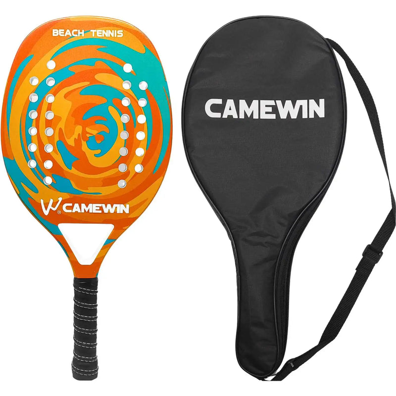 Raquete Beach Tennis Camewin Original Leve Fibra Carbono e Fibra de vidro Raquete Profissional com capa protetora Lançamento