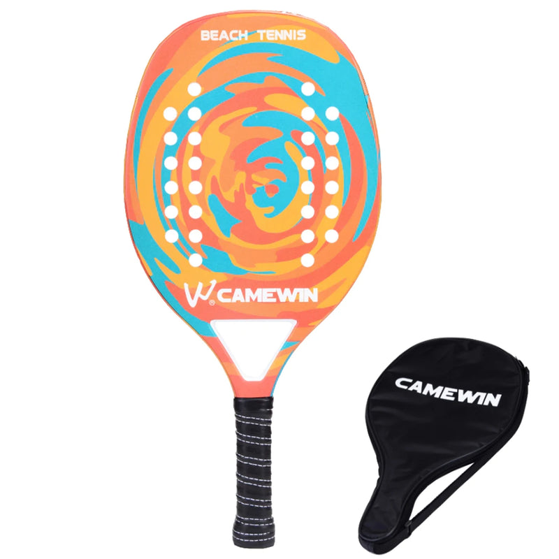 Raquete Beach Tennis Camewin Original Leve Fibra Carbono e Fibra de vidro Raquete Profissional com capa protetora Lançamento