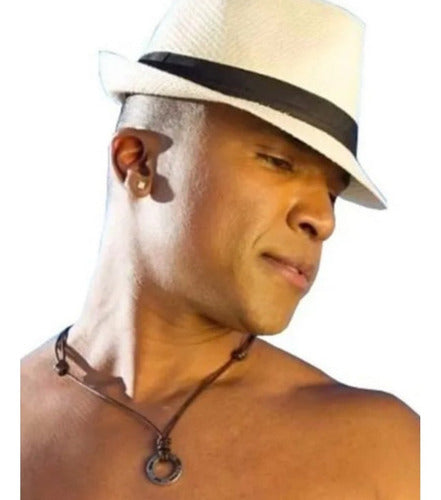 Chapéu Panamá Pagodeiro Chapeu Masculino Praia Aba Curta