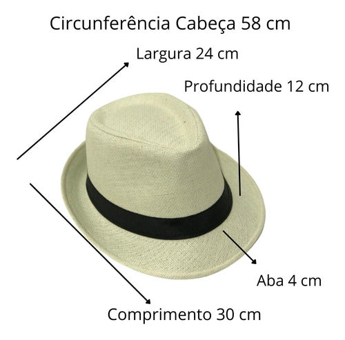 Chapéu Panamá Pagodeiro Chapeu Masculino Praia Aba Curta