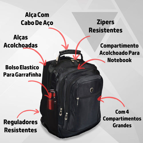 Mochila Masculina Impermeável Reforçada Alça Forte Grande