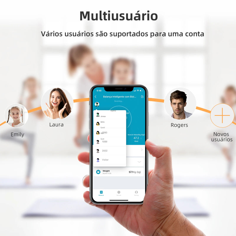 Balança Corporal de Bioimpedância Digital Inteligente