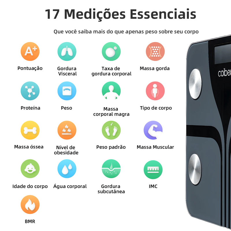 Balança Corporal de Bioimpedância Digital Inteligente