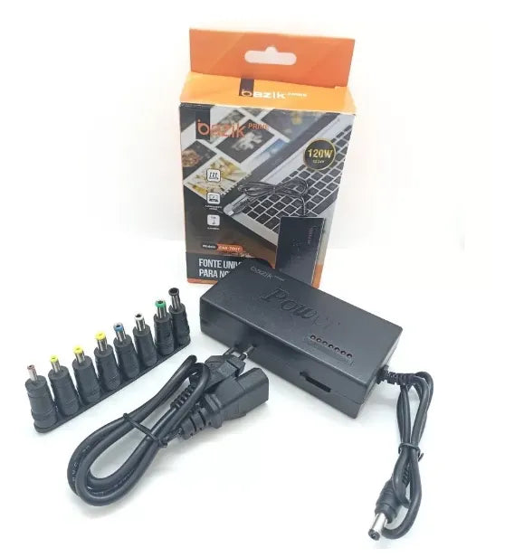 Fonte Carregador Notebook Universal 120w Regulável 12v A 24v