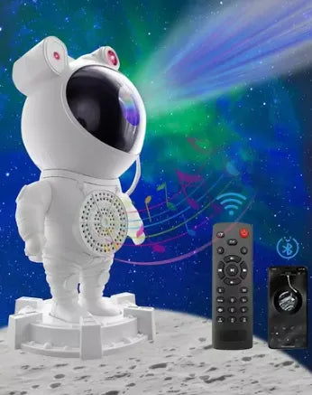 Projetor Luz Noturna Galaxia Astronauta C/ Bluetooth Musica