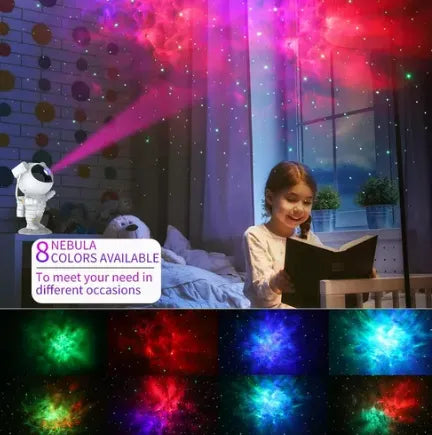 Projetor Luz Noturna Galaxia Astronauta C/ Bluetooth Musica