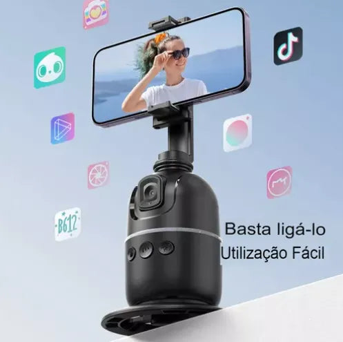 Gimbal Suporte Celular Gira 360 Reconhecimento Facial Tiktok