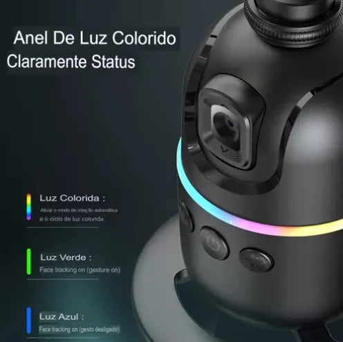 Gimbal Suporte Celular Gira 360 Reconhecimento Facial Tiktok