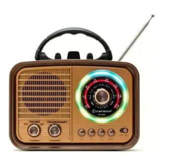 Rádio Retro Com Bluetooth Vintage AM/FM/USB/MP3
