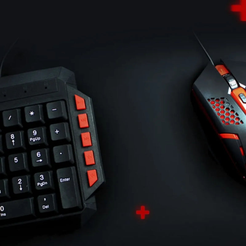 Kit Teclado E Mouse Gamer KG-03R Nemesis Start 2.0 Preto E Vermelho Usb - 5+