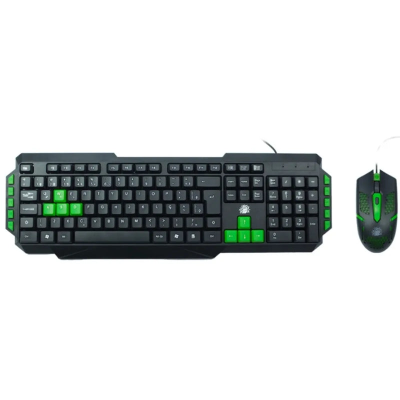 Kit Teclado E Mouse Gamer Nemesis Start 2.0 Preto E Verde Usb - 5+