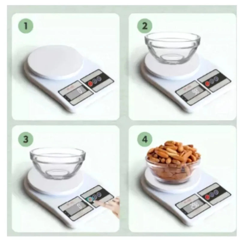 Balança De Cozinha Digital - Até 10kg- Com Pilha